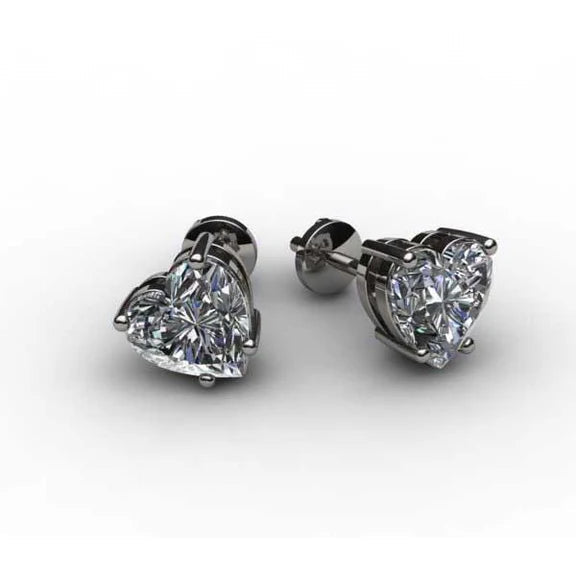 Boucles D'Oreilles Clous D'Oreilles Dame Réel Diamants 2.00 Carats Or Blanc 14K