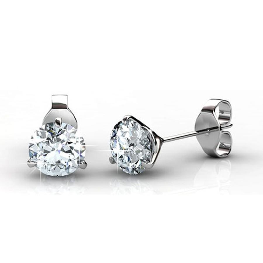 Boucles D'Oreilles Clous D'Oreilles Dames Réel Diamants Ronds De 2.50 Cts Sertis Trois Griffes