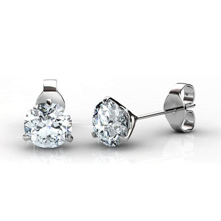 Boucles D'Oreilles Clous D'Oreilles Dames Réel Diamants Ronds De 2.50 Cts Sertis Trois Griffes