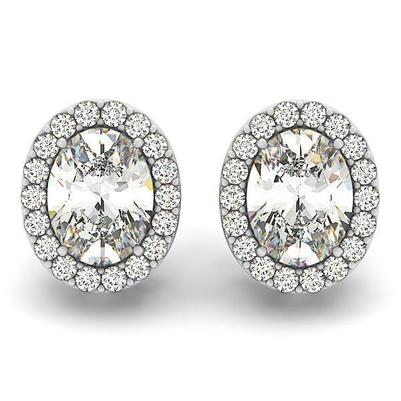 Boucles D'Oreilles Clous D'Oreilles En Or Blanc 14K 7.10 Carats Avec Véritable Diamants Taille Brillant