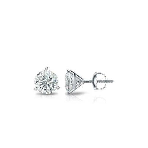 Boucles D'Oreilles Clous D'Oreilles En Réel Diamant De 2.50 Ct Pour Femmes En Or Blanc 14K Nouveau
