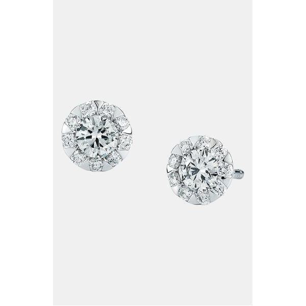 Boucles D'Oreilles Clous D'Oreilles Naturel Diamants Taille Brillant En Or Blanc 14K 4.00 Carats Neuf