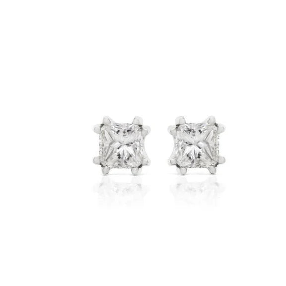 Boucles D'Oreilles Clous D'Oreilles Réel Diamant De 2.50 Ct Taille Asscher