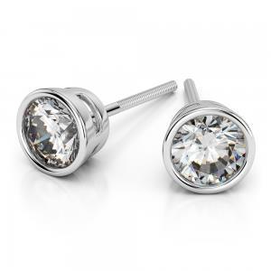 Boucles D'Oreilles Clous D'Oreilles Réel Diamants Coupe Ronde 3.80 Ct Or Blanc