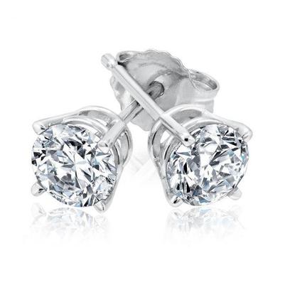 Boucles D'Oreilles Clous D'oreilles Dame Naturel Diamants 4.50 Carats Or 14K