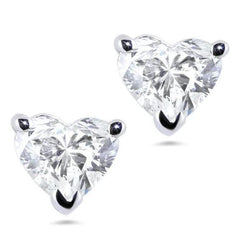 Boucles D'Oreilles Clous D'oreilles Pour Femmes En Naturel Diamants Etincelants De 2.50 Ct En Forme De Cœur En Or Blanc