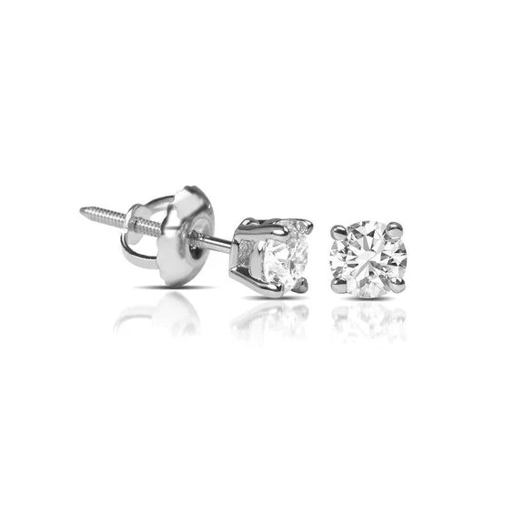 Boucles D'Oreilles Clous D'oreilles Réel Diamants De 2.10 Carats En Or Blanc 14K
