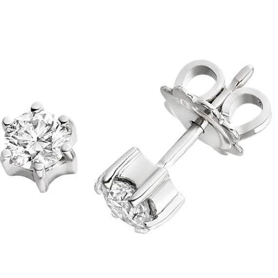 Boucles D'Oreilles Clous Réel Diamants 2.20 Carats Or Blanc 14K Neuf