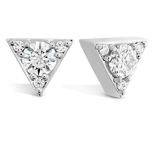Boucles D'Oreilles En Forme De Triangle Avec Réel Diamants Etincelants 1.80 Carats WG 14K