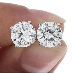 Boucles D'Oreilles En Naturel Diamant Rond De 2.20 Ct En Or Blanc Pour Femmes Bijoux