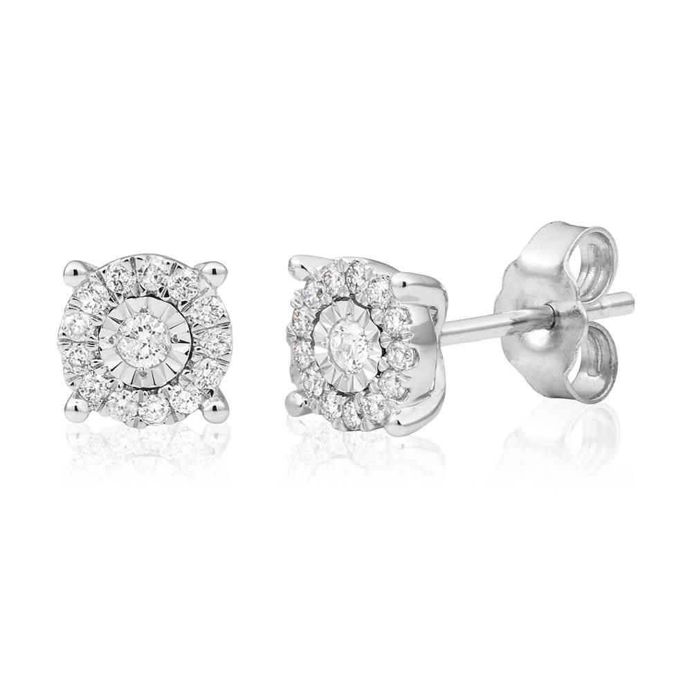 Boucles D'Oreilles En Or Blanc 14K 2 Carats Avec Véritable Diamants Ronds Étincelants Pour Femmes