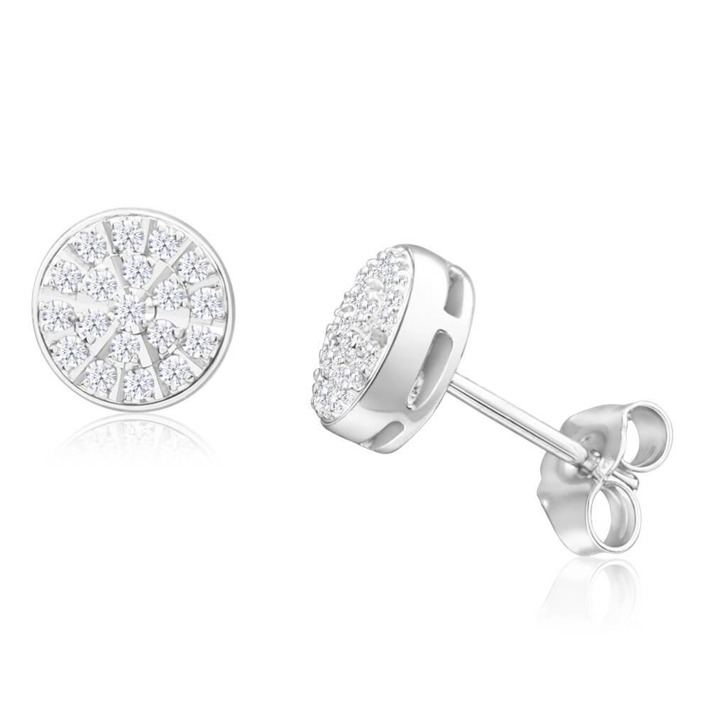 Boucles D'Oreilles En Or Blanc 14K 3.40 Carats Avec Véritable Diamants Ronds Pour Femmes