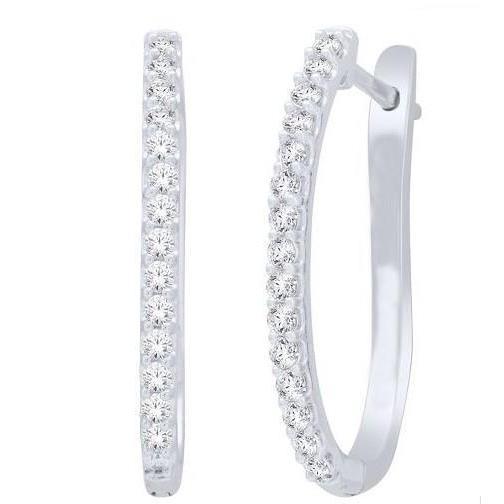 Boucles D'Oreilles En Or Blanc 14K Avec Petits Réel Diamants Ronds De 2,50 Carats Nouveau