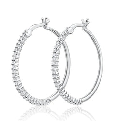 Boucles D'Oreilles En Or Blanc 14K Avec Réel Diamants Taille Ronde De 2,50 Carats Nouveau