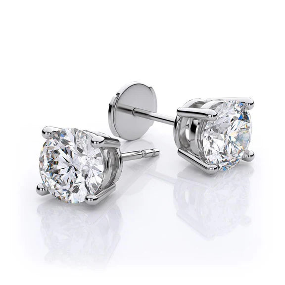 Boucles D'Oreilles En Réel Diamants De 3.00 Carats En Or Blanc 14K