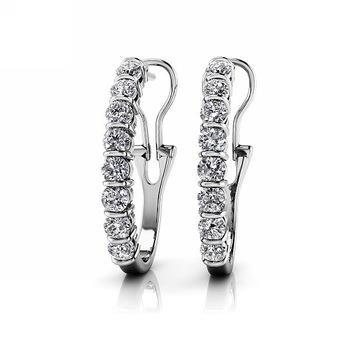 Boucles D'Oreilles En Véritable Diamants Omega Back Bar Set