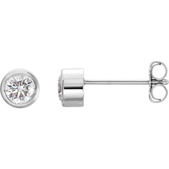 Boucles D'Oreilles Femme Réel Diamant Rond 1.20 Ct. Bijoux En Or Blanc