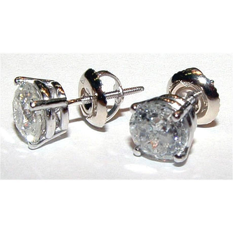 Boucles D'Oreilles Femme Réel Diamant Rond 2.02 Ct