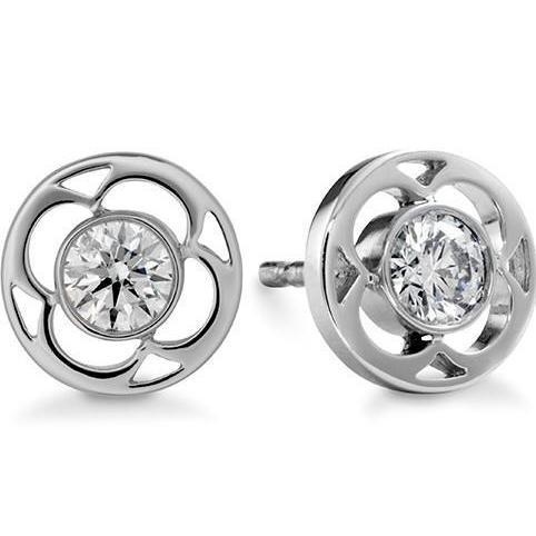 Boucles D'Oreilles Femme Rondes 2 Carats Réel Diamants