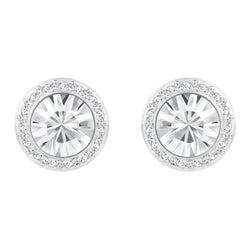 Boucles D'Oreilles Halo De Véritable Diamants Ronds Etincelants De 3.3 Carats En Or Blanc 14K