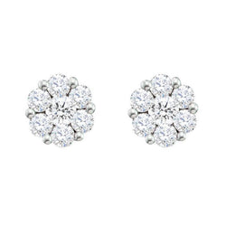 Boucles D'Oreilles Halo En Réel Diamants Ronds Pour Dames Bijoux En Or Fin 4.20 Carats