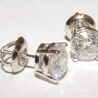 Boucles D'Oreilles Naturel Diamant 1.80 Carats Nouvel Or Blanc 14K