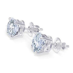 Boucles D'Oreilles Naturel Diamant 1.80 Carats Or Blanc 14K