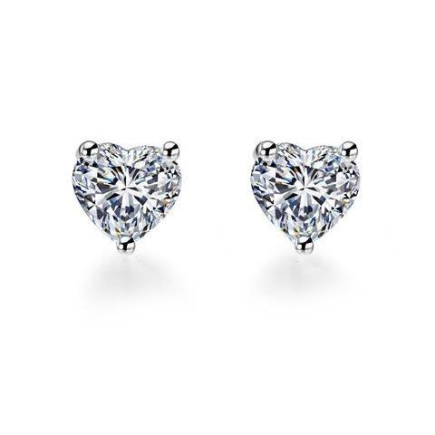 Boucles D'Oreilles Naturel Diamant Décontractées En Forme De Coeur