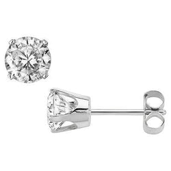 Boucles D'Oreilles Pour Dames Avec Naturel Diamants Ronds De 3.80 Ct En Or Blanc