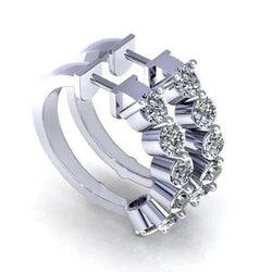 Boucles D'Oreilles Pour Femme En Or Blanc 14K Serties De Réel Diamants Ronds De 3 Carats