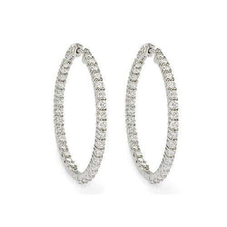 Boucles D'Oreilles Pour Femmes En Or Avec Véritable Diamants Etincelants Et Taille Brillante De 6,50 Carats