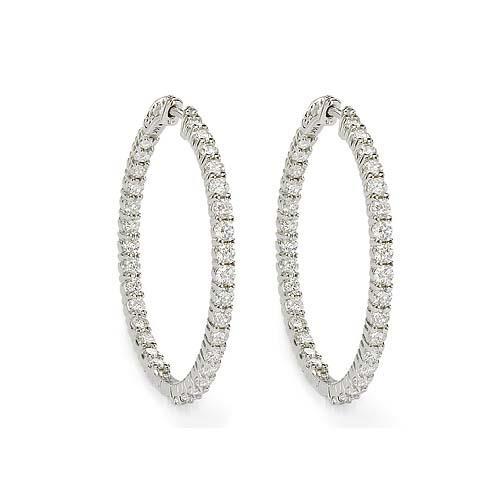 Boucles D'Oreilles Pour Femmes En Or Avec Véritable Diamants Etincelants Et Taille Brillante De 6,50 Carats