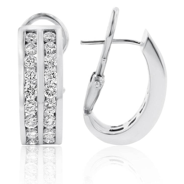 Boucles D'Oreilles Pour Femmes En Or Blanc 14K Serties De 4,50 Carats De Véritable Diamants.