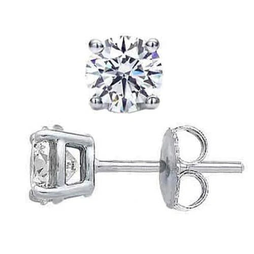 Boucles D'Oreilles Réel Diamant Dames 1.50 Carats 14K Or Blanc