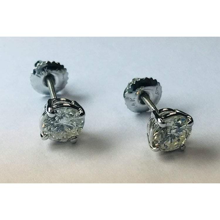 Boucles D'Oreilles Réel Diamant Rond 1.60 Carats