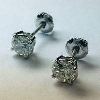 Boucles D'Oreilles Réel Diamant Rond 1.60 Carats