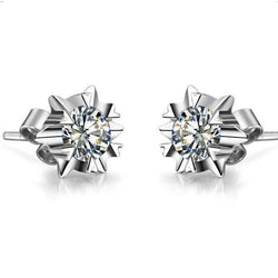 Boucles D'Oreilles Réel Diamant Solitaire Rond Bijoux 2 Ct. Or Blanc 14K