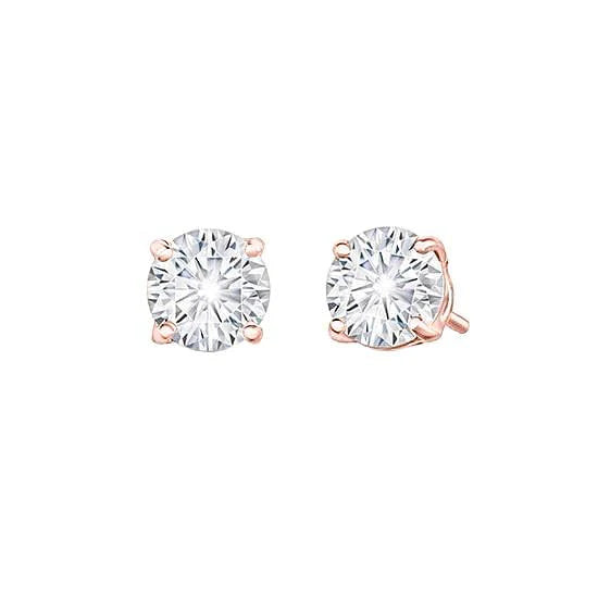 Boucles D'Oreilles Réel Diamants 2.50 Carats Or Rose 14K