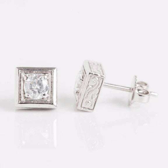 Boucles D'Oreilles Réel Diamants Etincelants 1.80 Carat Or Blanc 14K Nouveau