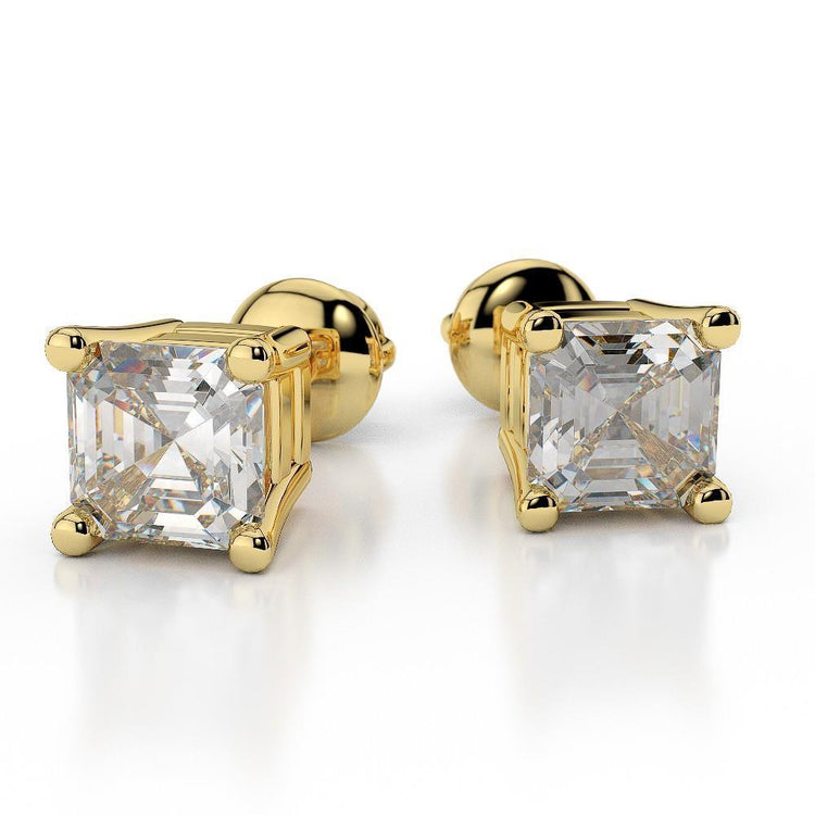 Boucles D'Oreilles Réel Diamants Taille Asscher Étincelants De 3.50 Carats YG 14K
