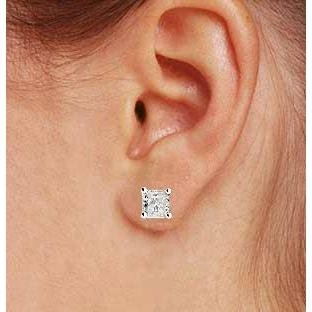 Boucles D'Oreilles Réel Diamants Taille Radiante De 4.00 Ct Pour Femmes En Or Blanc 14K