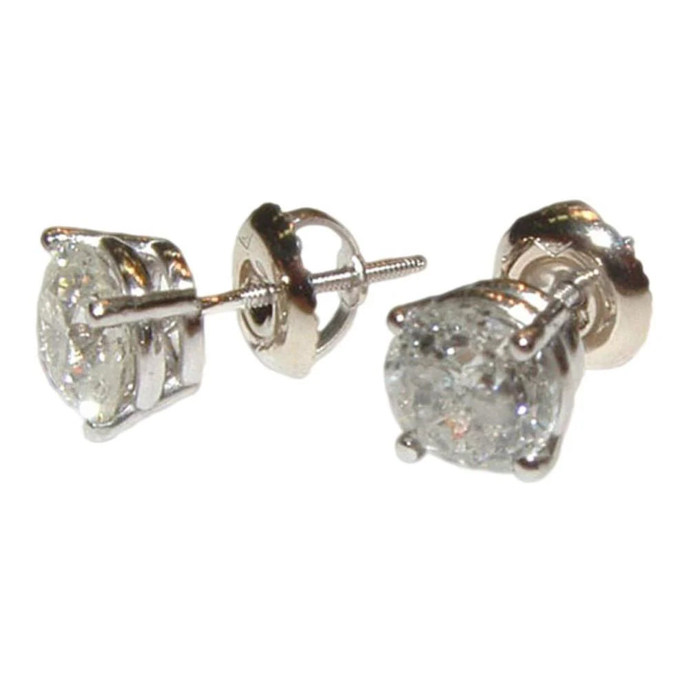 Boucles D'Oreilles Rondes En Réel Diamant Brillant De 3 Carats Pour Femmes