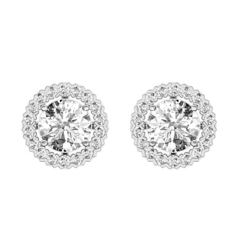 Boucles D'Oreilles Rondes Scintillantes En Naturel Diamant Taille Brillant De 4.80 Carats Pour Femmes