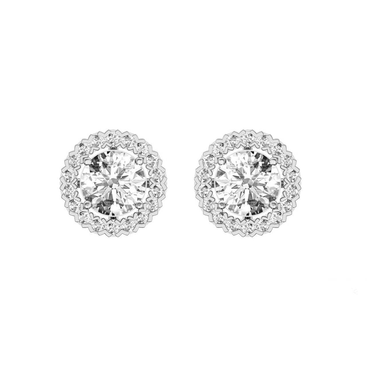 Boucles D'Oreilles Scintillantes Rondes Scintillantes De 3.90 Carats Pour Dames Avec Halo De Réel Diamants