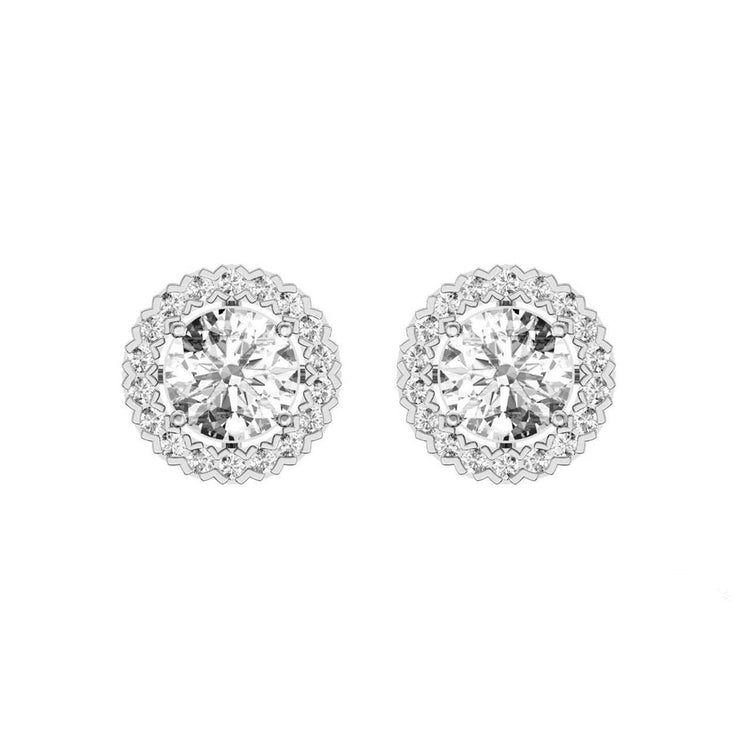 Boucles D'Oreilles Scintillantes Rondes Scintillantes De 3.90 Carats Pour Dames Avec Halo De Réel Diamants