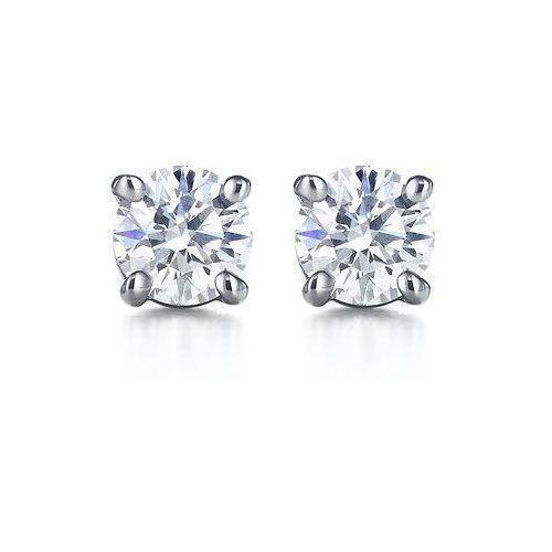 Boucles D'Oreilles Serties De Réel Diamants Etincelants De 1.50 Carats En Or Blanc 14 Carats