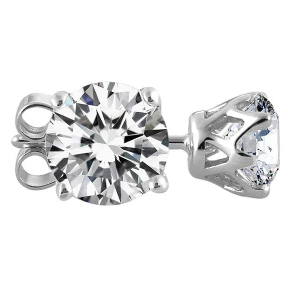 Boucles D'Oreilles Serties De Réel Diamants Ronds Solitaires 4 Ct