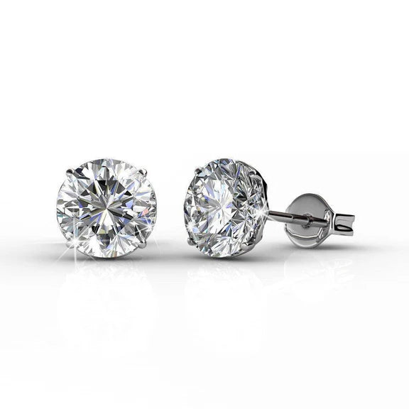 Boucles D'Oreilles Serties De Réel Diamants Scintillants De 5.00 Ct Pour Dames Or Blanc