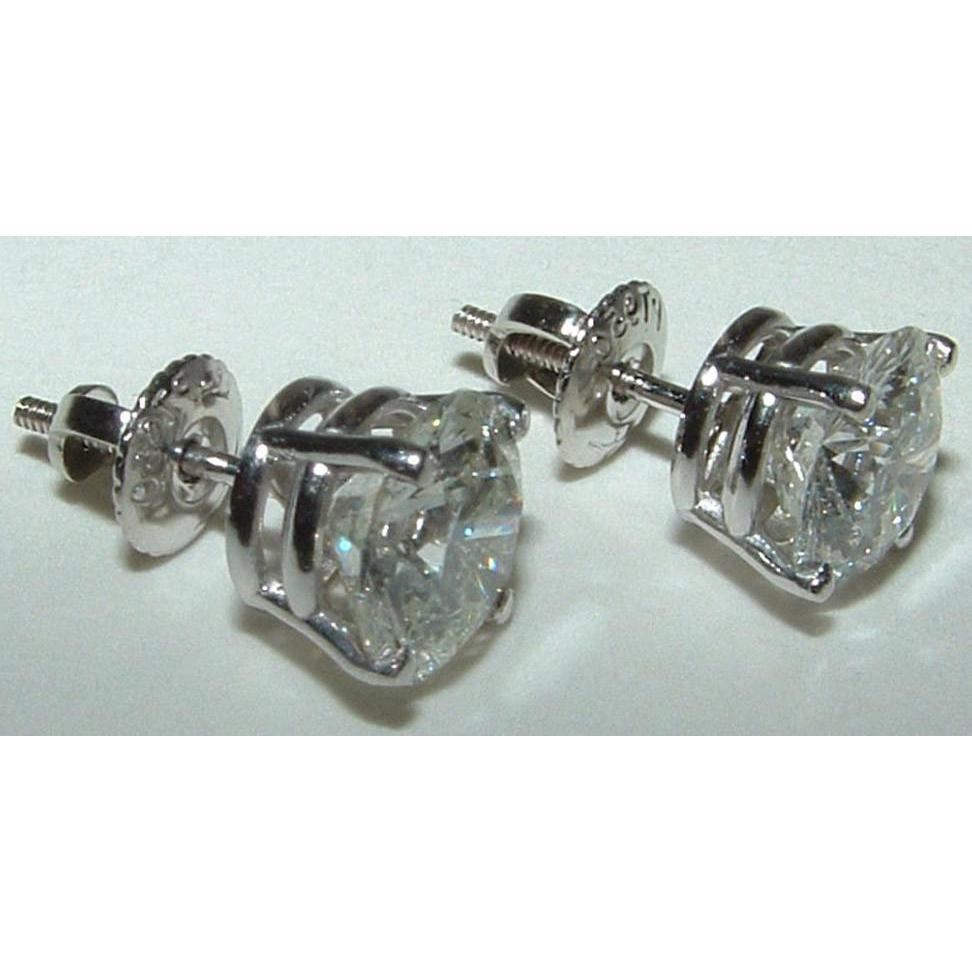 Boucles D'Oreilles Solitaires Véritable Diamant 4.02 Carats Neuf