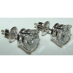 Boucles D'Oreilles Solitaires Véritable Diamant 4.02 Carats Neuf